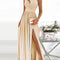 Women's One Shoulder High Split Cutout Sleeveless Elegant Sexy Cocktail Maxi Dress